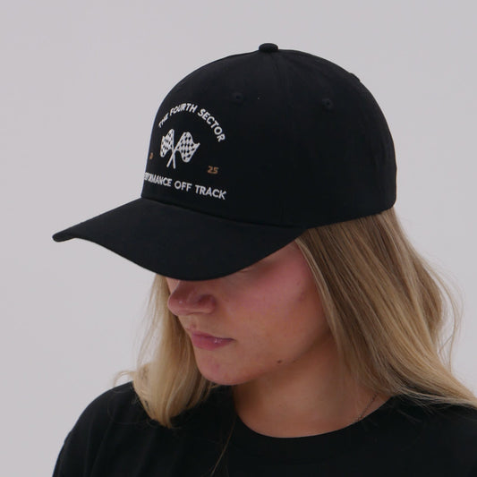 Chequered Flag Baseball Cap Black