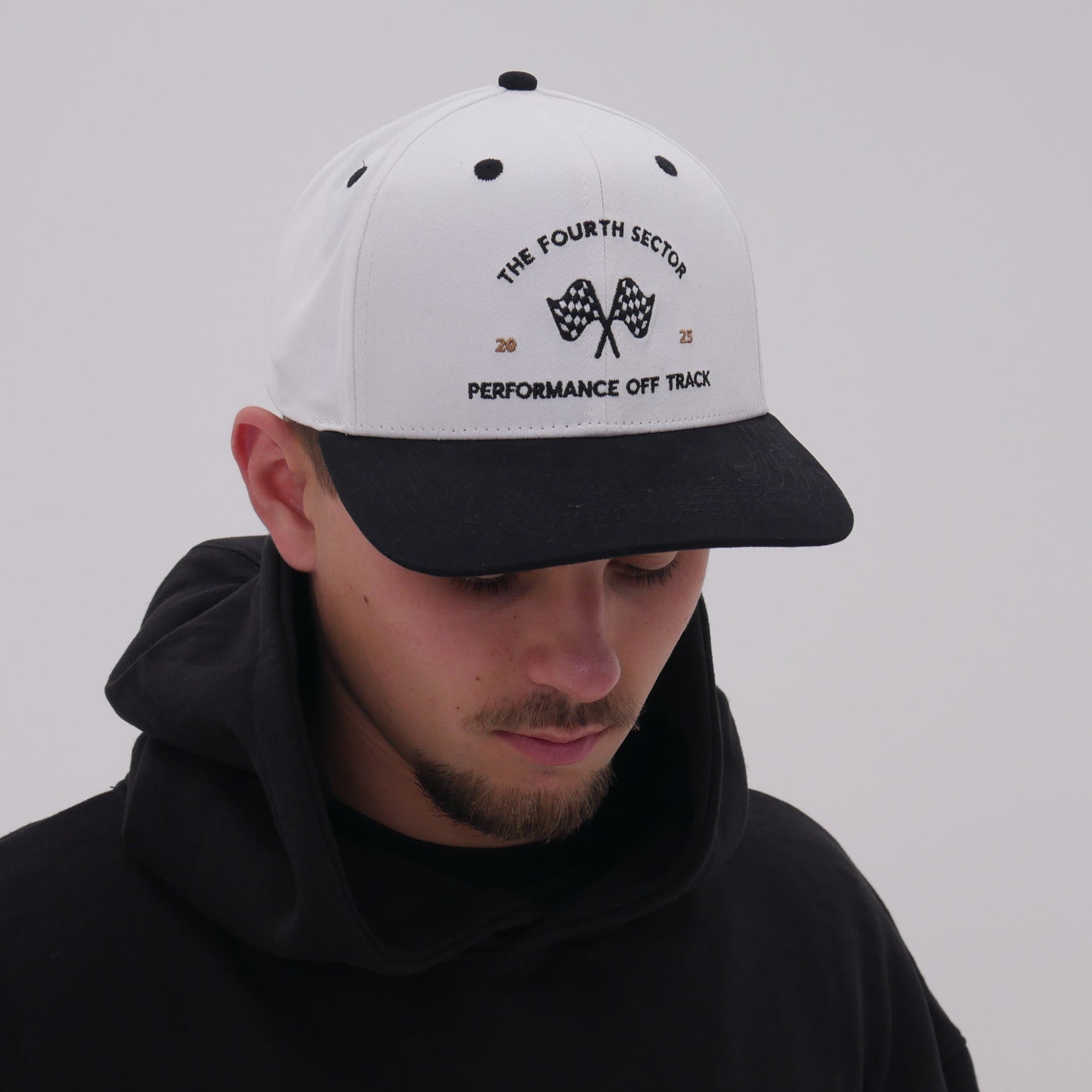 Chequered Flag Snapback White