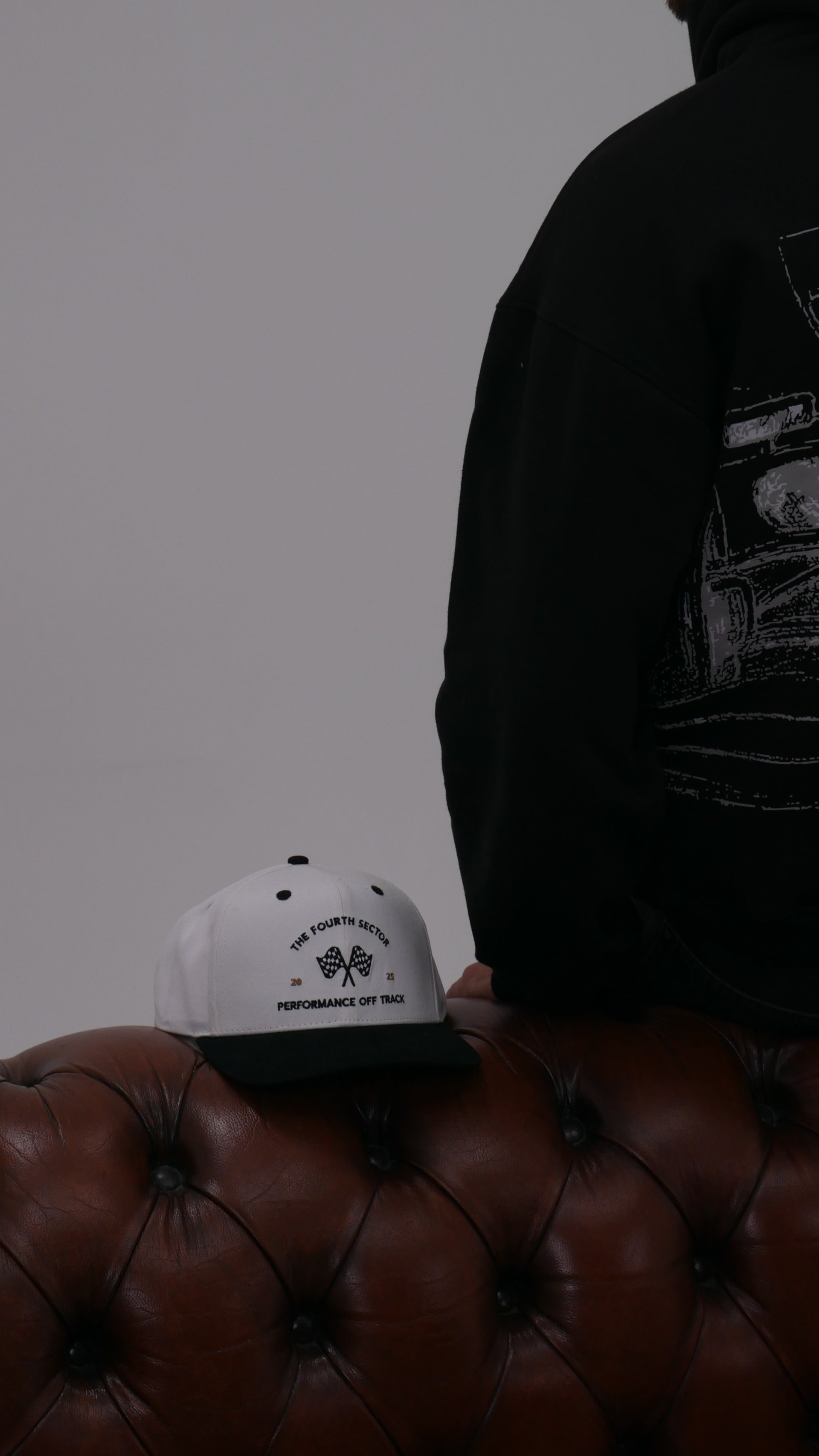 Chequered Flag Snapback White